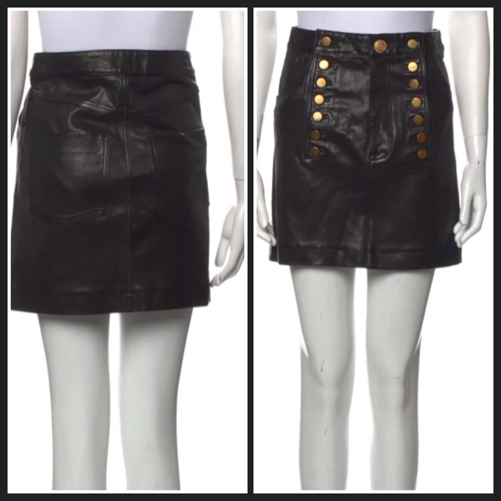 Marissa Webb Lamb-Leather Rowena Stretch Mini Skirt Size 2 RARE - Picture 5 of 7
